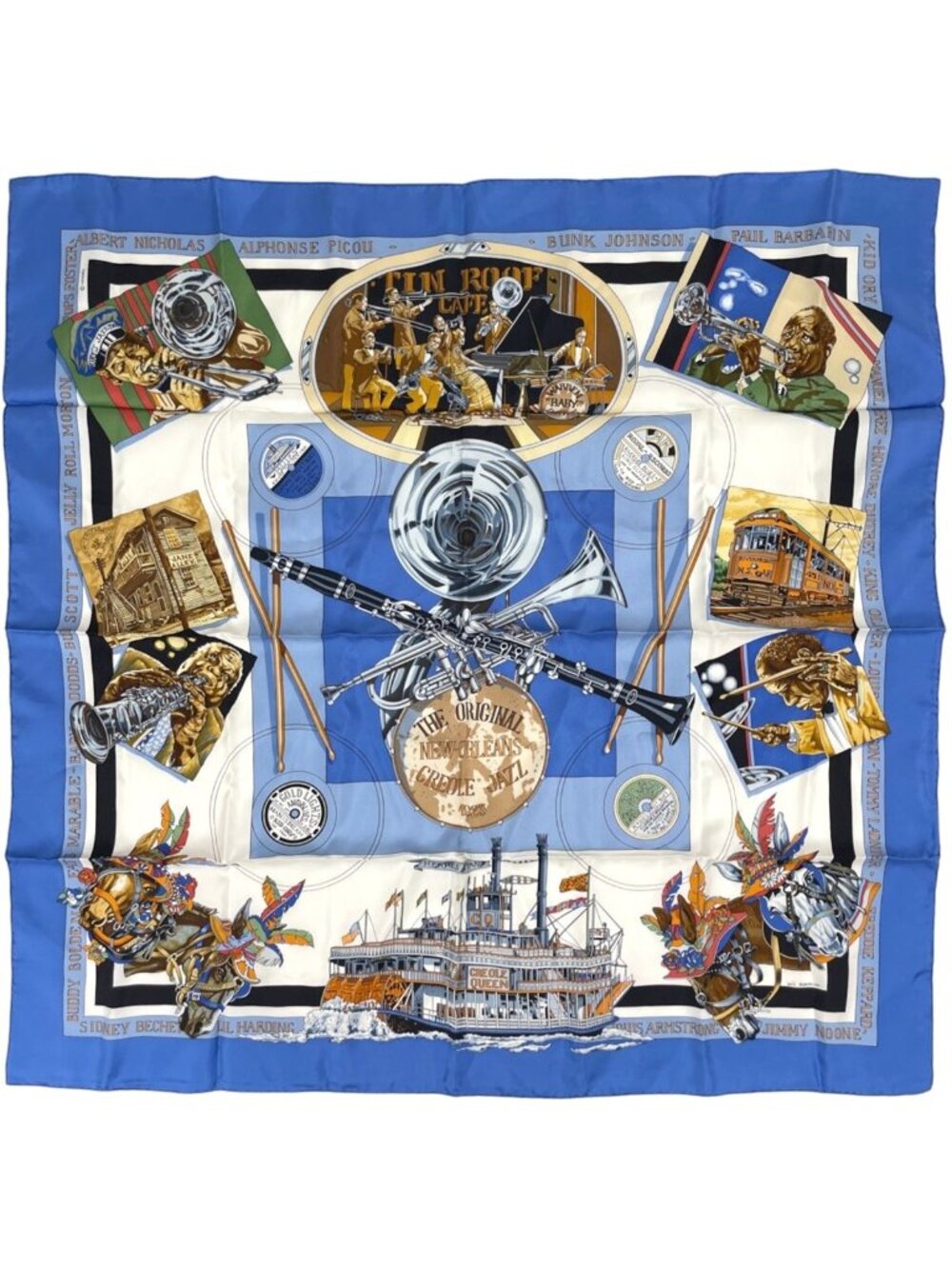 Hermes Carre 90 the Original New Orleans Creole Jazz Scarf Musical Instrument